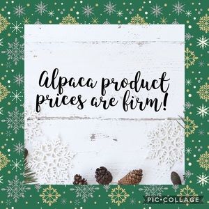 Alpaca product prices are firm!